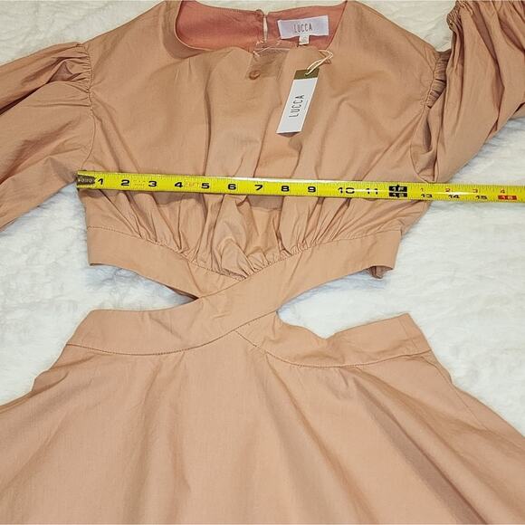 CLEARANCE! NWT Lucca Whitney Puff Sleeve Cutout Rodeo Dress, Coral, Size X-Small - Picture 9 of 13